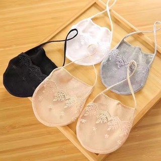 5 pares de meias de liga ultrafinas femininas, boca ultra-solda, renda, malha fina, cinto, meias ocas, não-estrangulamen