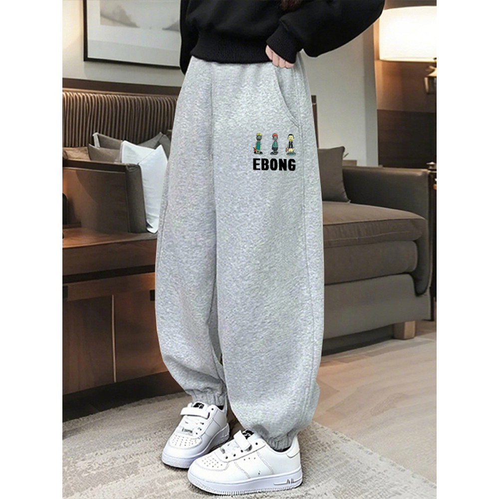 Crianças dos desenhos animados carta impressa Sweatpants primavera novo estilo meninas Leggings soltas meninas calças ca