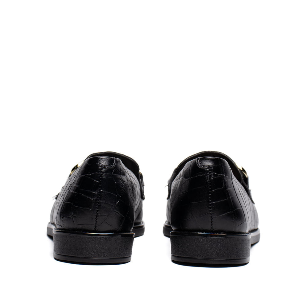 Mocassim Feminino Beira Rio Napa Croco Preto — imagem 2 de 2