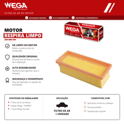 Filtro de ar do Motor RENAULT CLIO KANGOO TWINGO 2000 2001 2002 2003 2004 2005 2006 2007 – FAP4871
