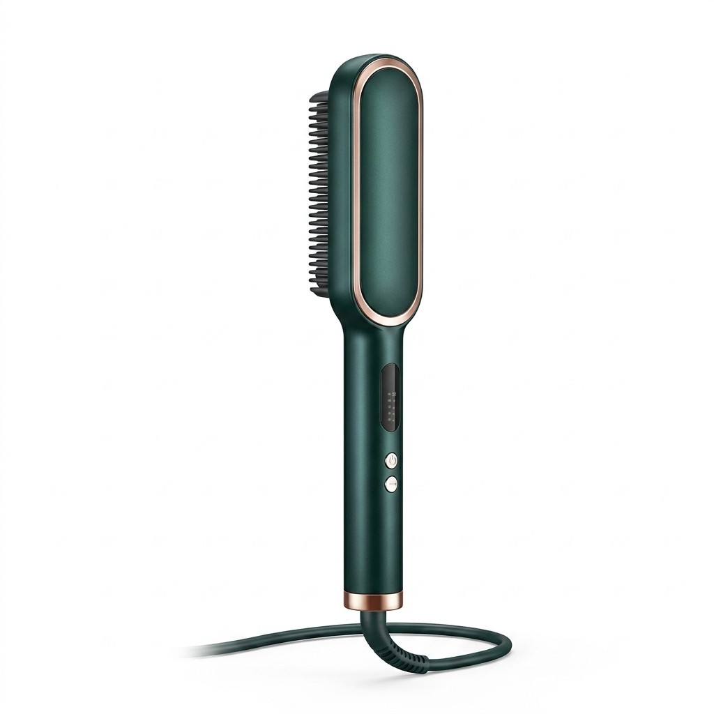 Escova Alisadora Elétrica Bivolt Verde Alisador Térmico Cabelo