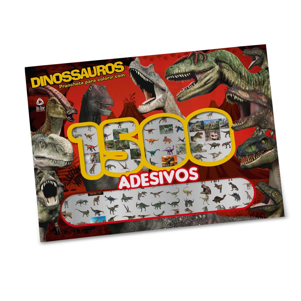 Dinossauros Prancheta para Colorir com 1500 Adesivos - ESTBH LIVROS NOVOS