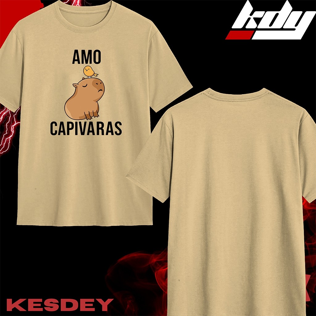 Camiseta Streetwear Masculina Feminina camisa 100% Algodão Estampada AMO CAPIVARAS