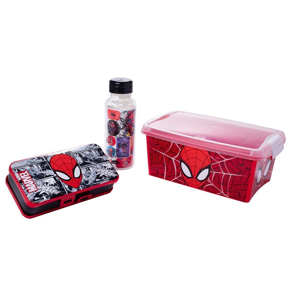 Kit Homem Aranha Caixa Garrafa Adesivo Organizador Duplo Volta às Aulas Material Escolar Presente Plasútil em Oferta na Shopee