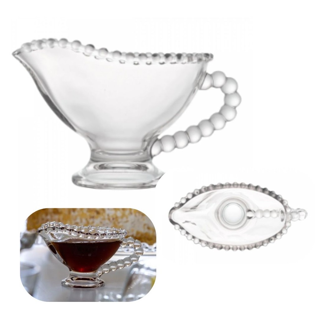 Molheira em Cristal Wolff Pearl de Bolinha 140ml 13x9cm Servir Mesa Posta