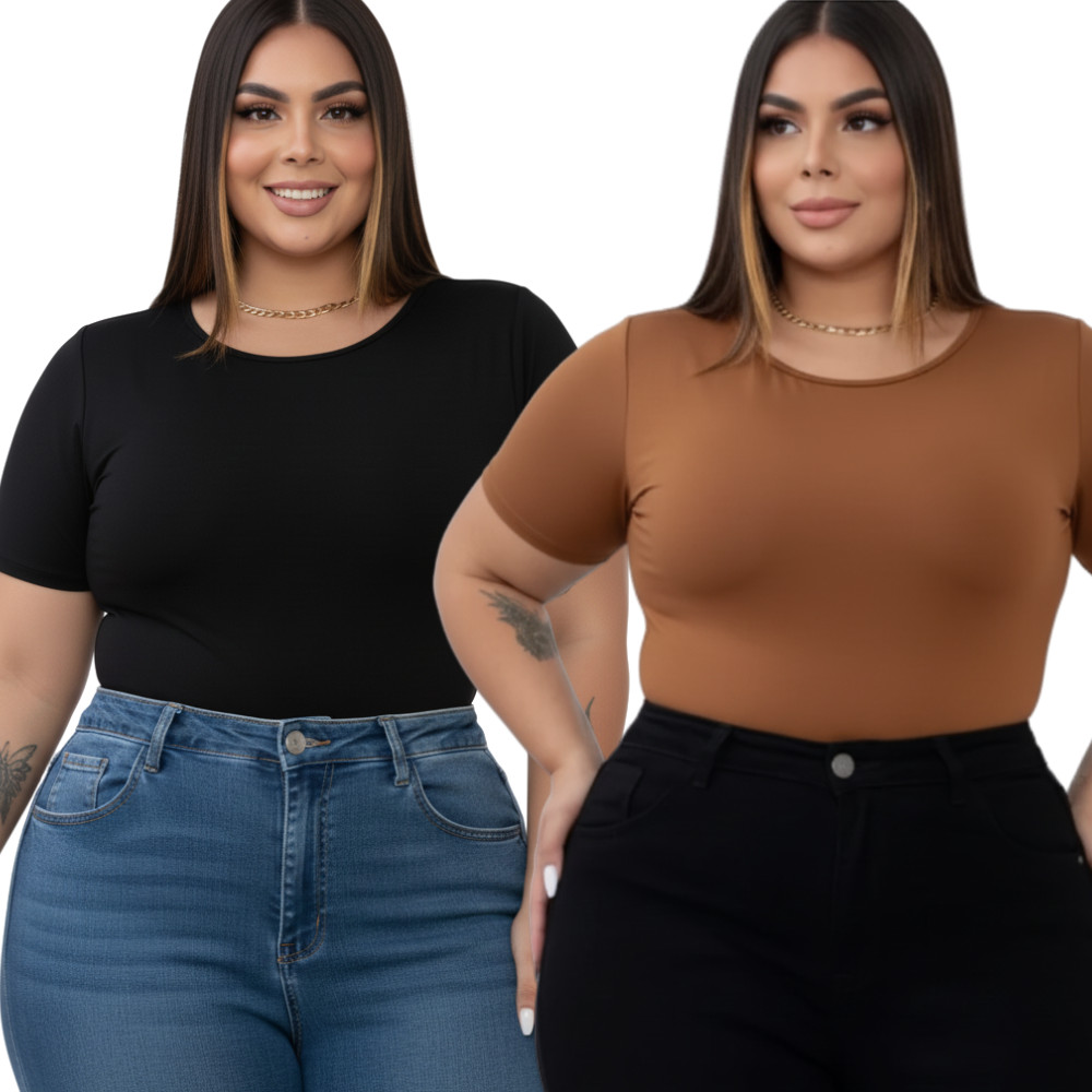 Body Plus Size Manga Curta: Onde Comprar | BuscaProdutos