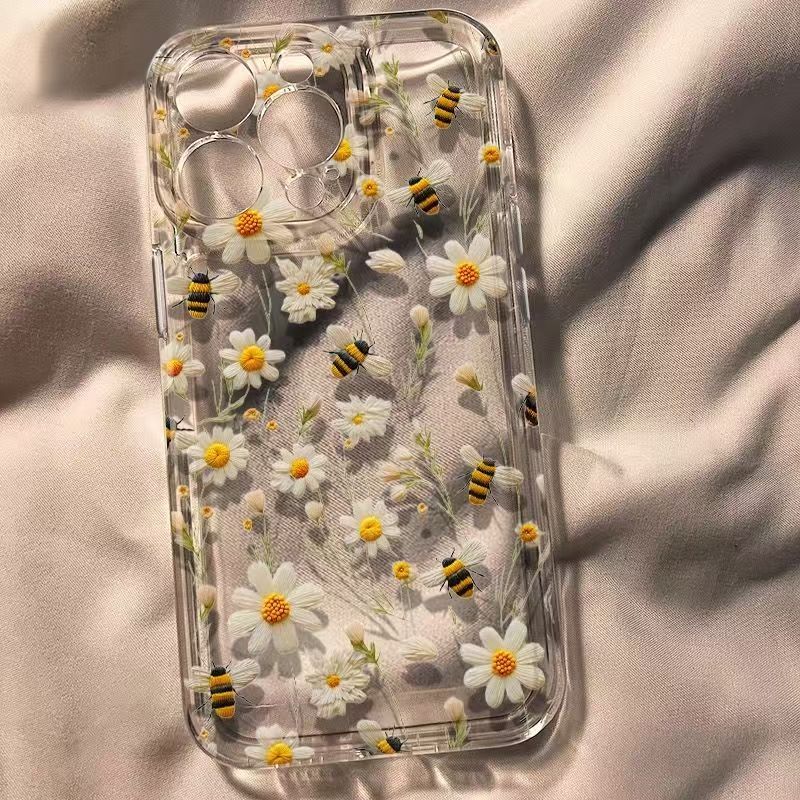Capinha Capa Material transparente TPU Padrão de flores pequenas Redmi A2 A3 10C