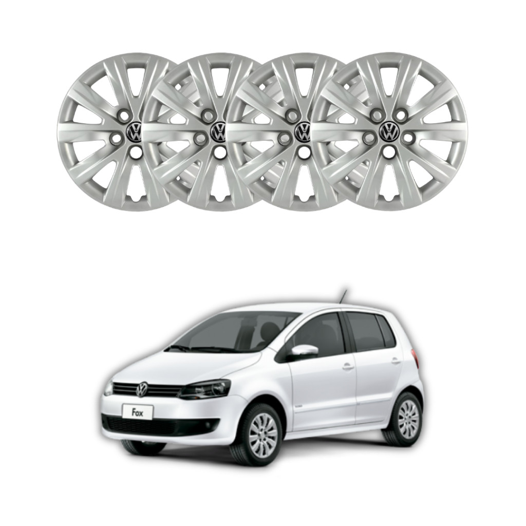 Kit 4 Calotas VW Polo Fox Spacefox 5 Furos aro 15" em Oferta na Shopee