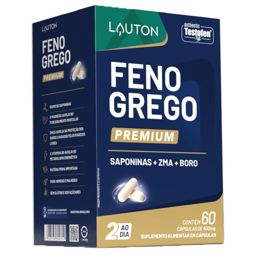 Feno Grego Premium - 60 Cápsulas - Lauton Nutrition