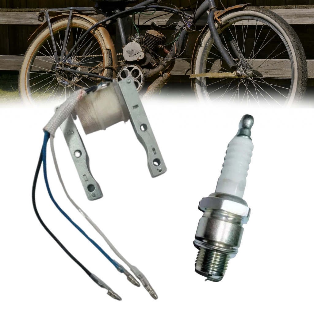 Kit Bobina Magneto 3 Fios + Vela Ignição Bicicleta Motorizada 80cc