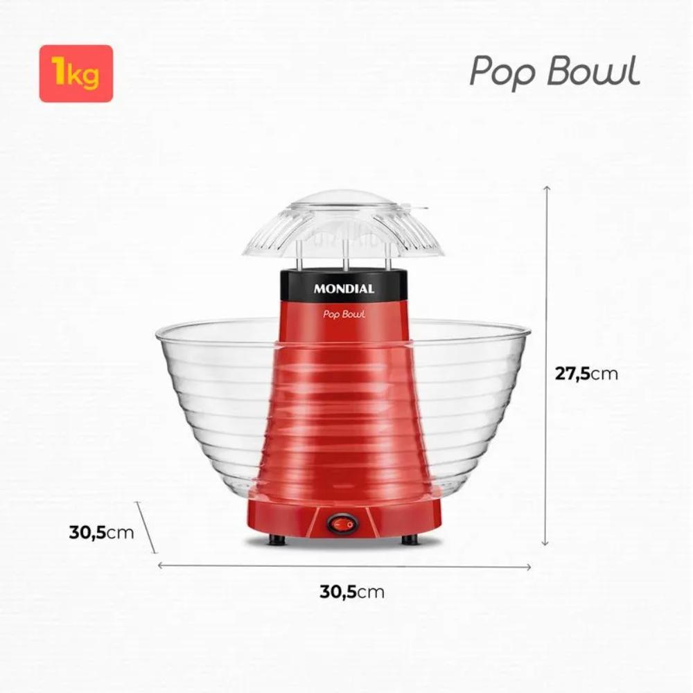 Detalhes do Pipoqueira Elétrica Pop Bowl Mondial 1200W 220V - PP-05