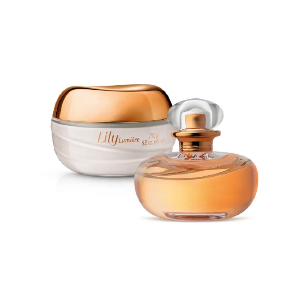 LILY LUMIÉRE KIT PARFUM + CREME ACETINADO HIDRATANTE CORPORAL O BOTICÁRIO