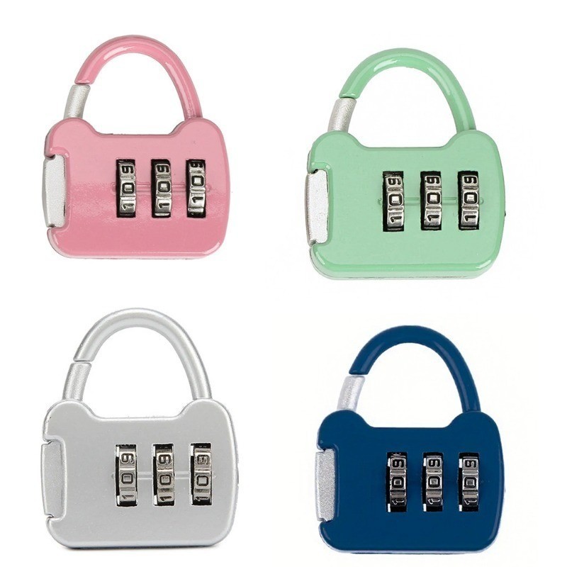 Kit 1 Cadeado Combinação Coloridos Bloqueio Por Senha 3 Digitos Armários Mochilas