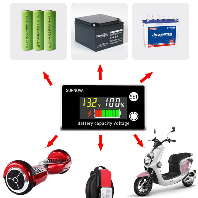 Voltimetro Digital Medidor Bateria Automotivo Lcd 8-100v