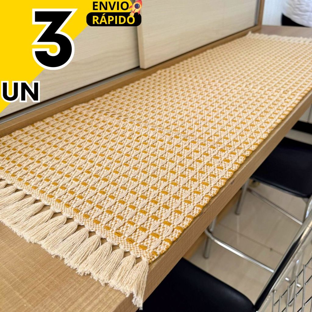 Kit Passadeira de Mesa Mostarda Luxo - Usado para Decorar, Aparador Centro, Ideal para Proteger Mesa