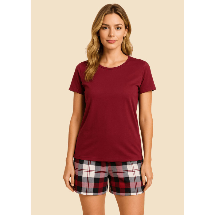Pijama Feminino Meia Coxa Suede Estampado Roupa de Dormir