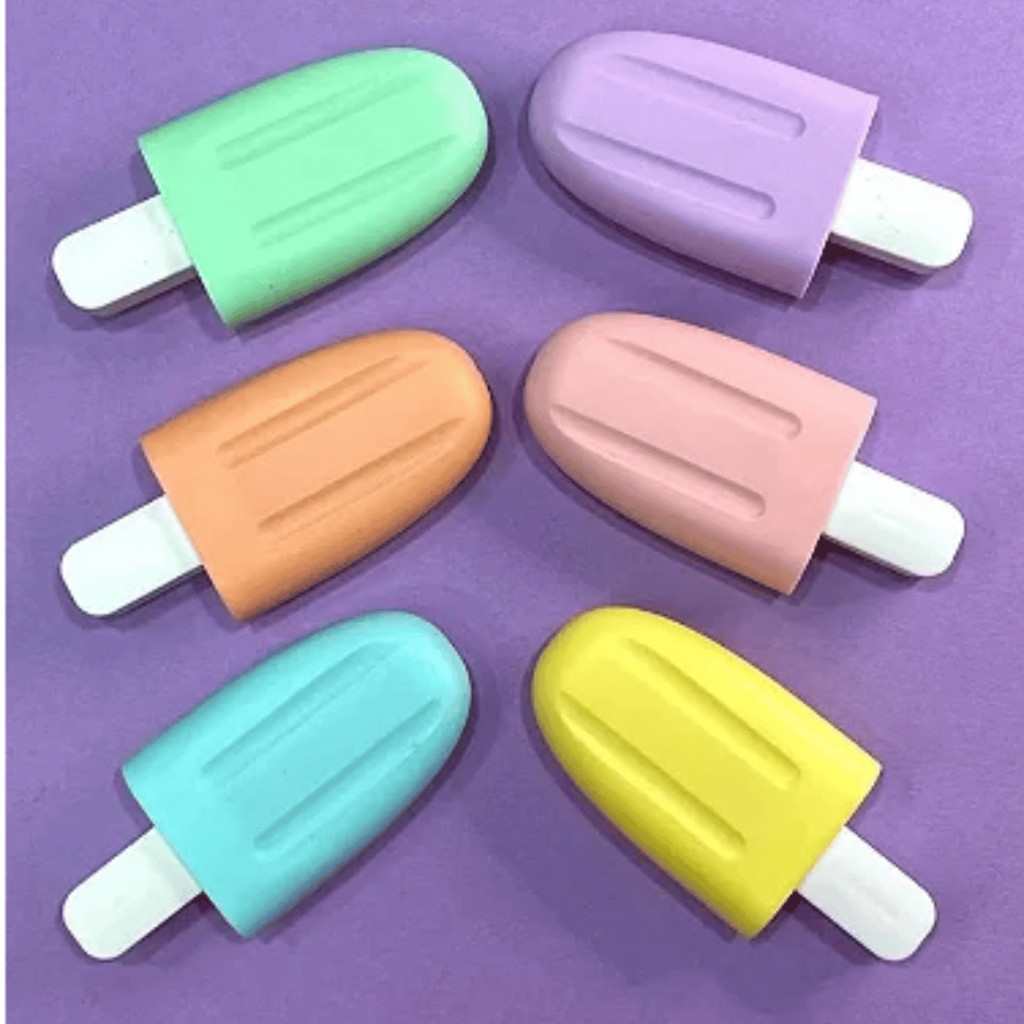 6 Cores Marca Texto Picolés Novidade Completamente preservado (-Picolés 2.0 Nao Comer-)