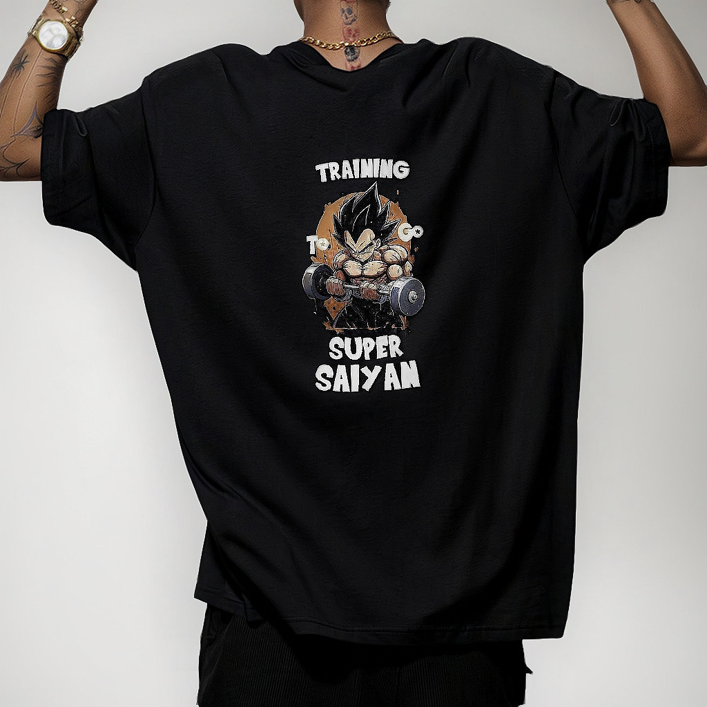 Camiseta Oversized Gym Vegeta Super Treino Blusao Academia