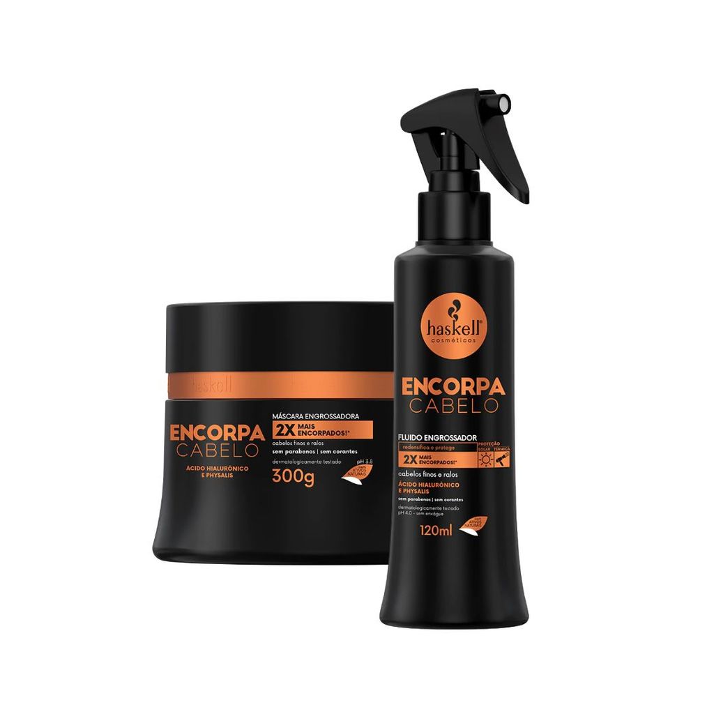 Kit Haskell Encorpa Cabelo Redensificador Máscara 300g + Fluído 120ml