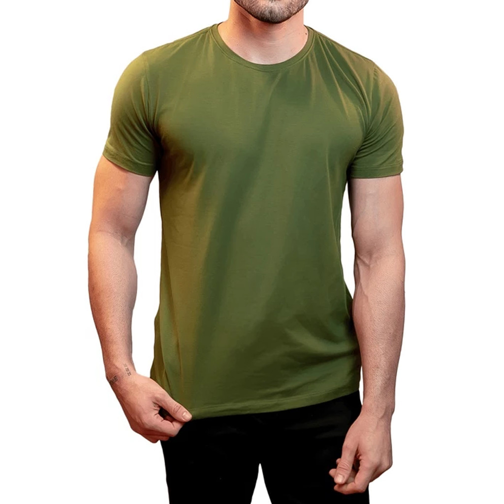 Camiseta Masculina Branca Camisa Preta Lisa Básica 100% Algodão