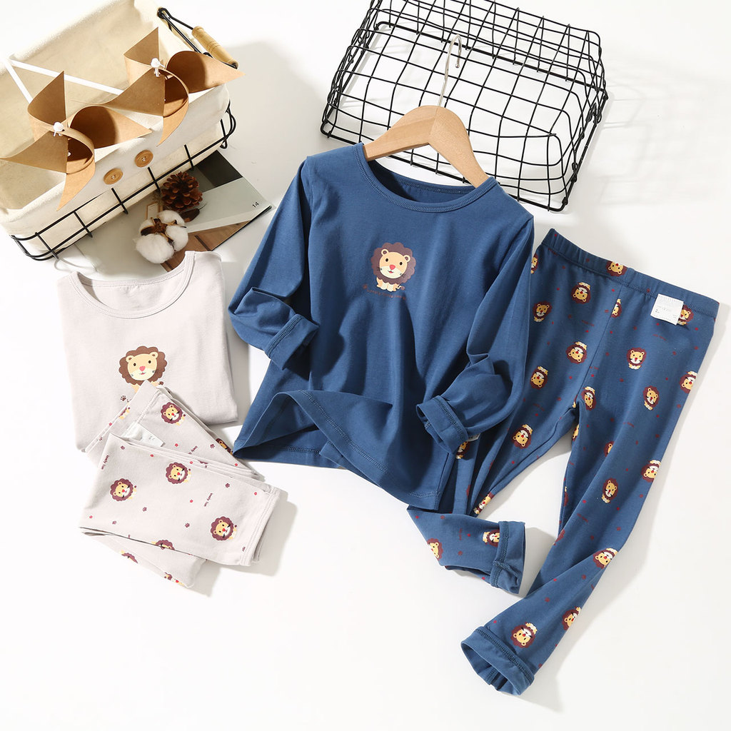 Meninos roupas de outono calças compridas terno Lycra algodão crianças roupa interior térmica pijamas primavera outono e