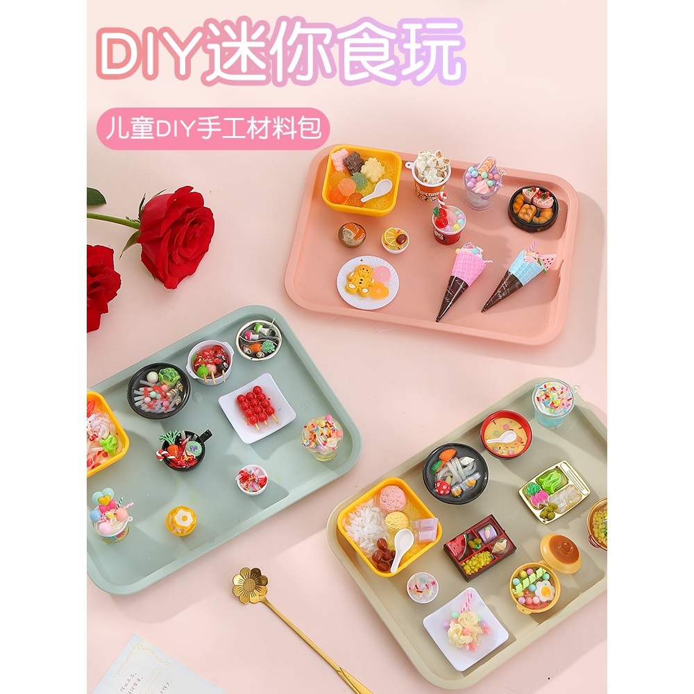 Simulação Mini comida brinquedos conjunto de sorvete crianças diy artesanal sorvete sobremesa frutas bebidas lanches ref