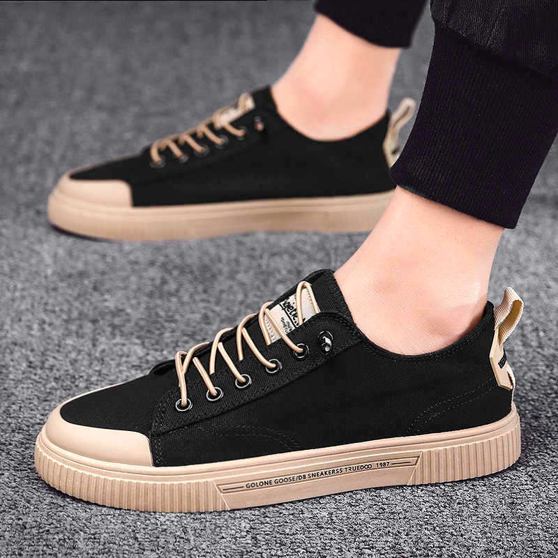 Sapatos de lona esportivos masculinos preto verão All-Match sapatos da moda tênis casuais masculinos sapatos de