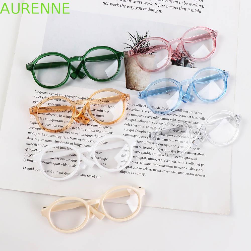 Óculos De Plástico Transparentes AURENNE , Acessório De Boneca , Redondos De Cor Doce , Miniatura