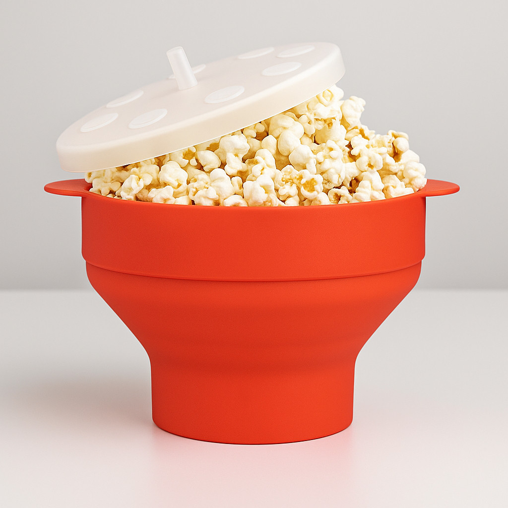 Pipoqueira Silicone Micro-ondas Dobrável Pipoca sem Óleo Balde Bacia Panela Recipiente Fazer Vasilha