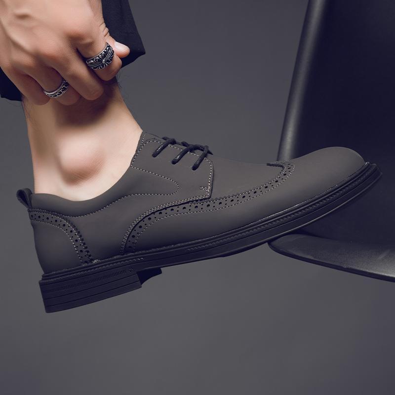 Sapatos masculinos outono inverno novo estilo britânico negócios formais sapatos de couro moda couro genuíno confortável