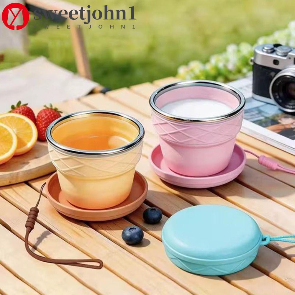 Copo Dobrável Portátil SWEETJOHN1 , Caneca De Café De Silicone Resistente Ao Calor Fácil De Limpar , Capacidade De 200ml
