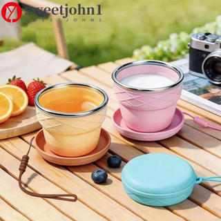 Copo Dobrável Portátil SWEETJOHN1 , Caneca De Café De Silicone Resistente Ao Calor Fácil De Limpar , Capacidade De 200ml