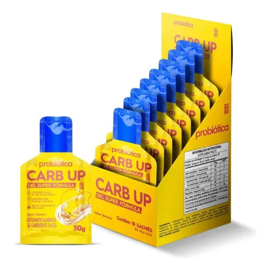 Carb Up Gel Super Fórmula Display 10 Sachês X 30g Banana Probiótica
