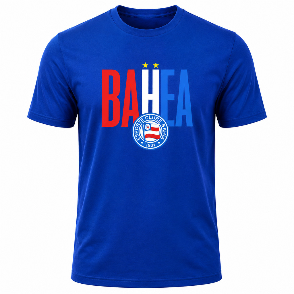 Camiseta Camisa Esporte Clube Bahia Tricolor Baiano Torcida Uniforme Futebol Time do Coração Bora Bahea