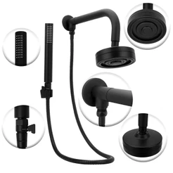 Chuveiro Ducha Autolimpante Preto Black Completo Com Desviador Banheiro Anti Entupimento