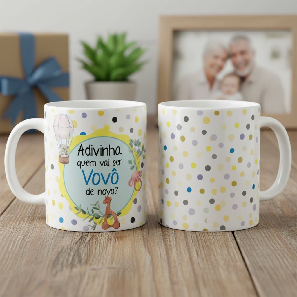 Caneca Revelação Vai Ser Vovó de Novo Segunda Gravidez