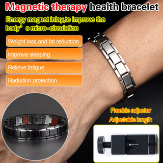 【Alívio Natural】✨Pulseira de Terapia Magnética Multiponto/Ponto Duplo Hexagonal/Coração/Pedra em Formato de Folha/Crista