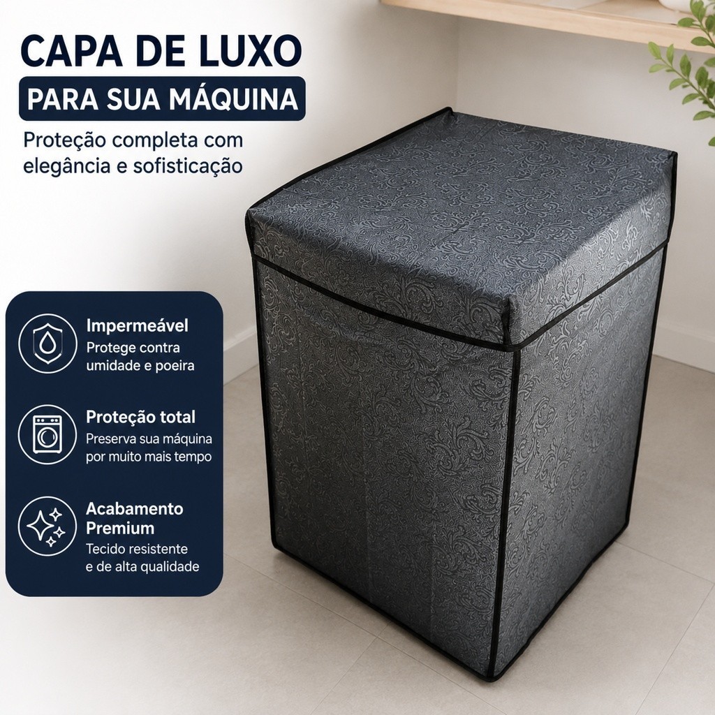 Capa Maquina de Lavar Electrolux Brastemp Consul Midea todos 10 11 12 13 14 15 16 17 18kg protege contra sol chuva ~. ,