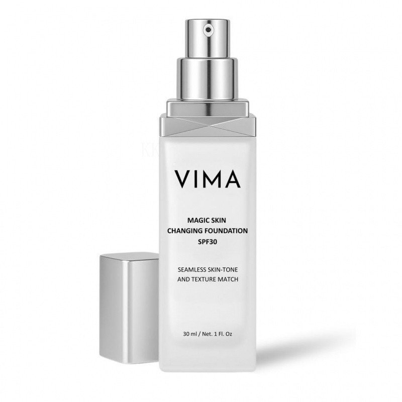 Base de Maquiagem VimaColorChanging com Protetor Solar – Sem fragrância, não contém conservantes e é uma maquiagem vegan