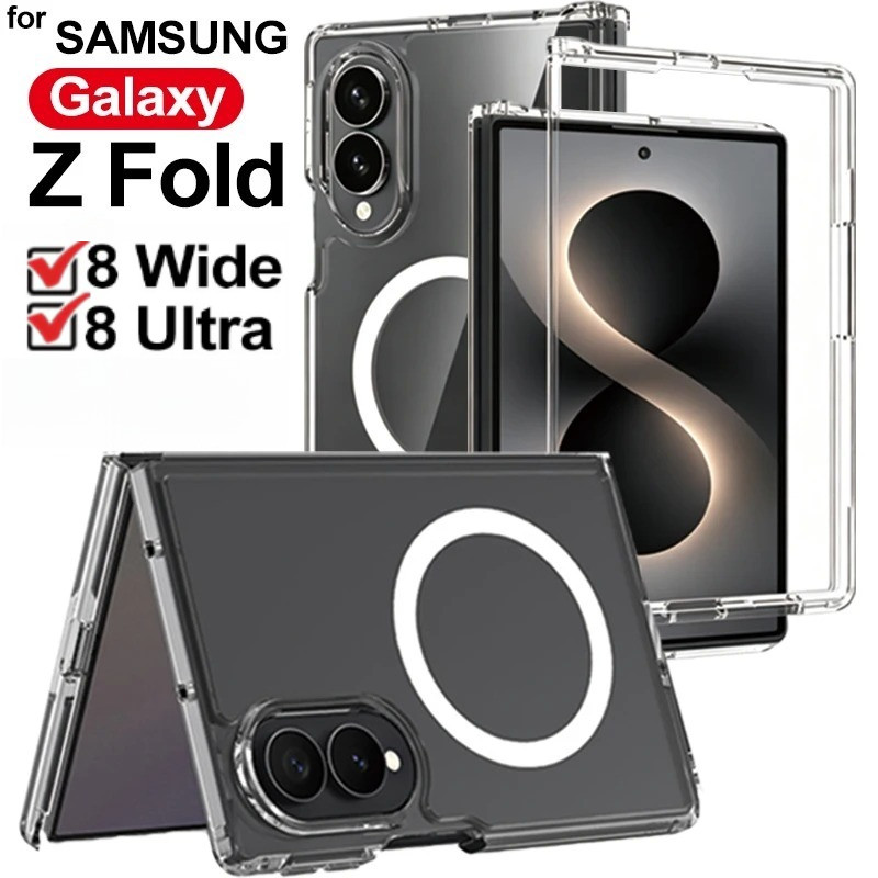 Capa De Telefone Magnética Para Samsung Galaxy Z Fold 8 Ultra Fold8 Ampla Transp