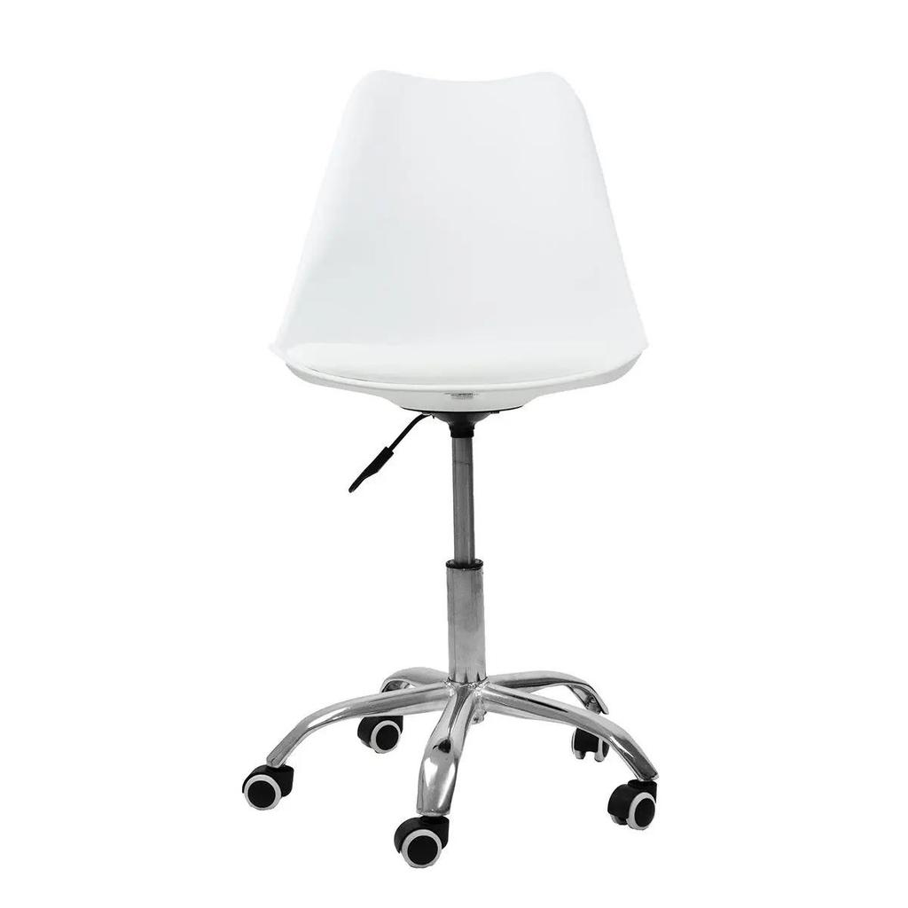 Cadeira de Escritório Secretária Fox Eames Base Giratória Branca F032