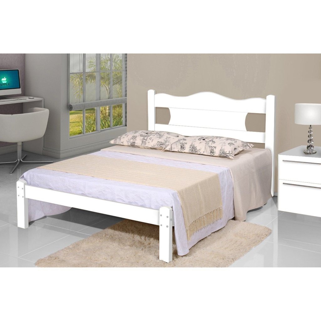 Cama Casal em MDF/MDP Munique Branco