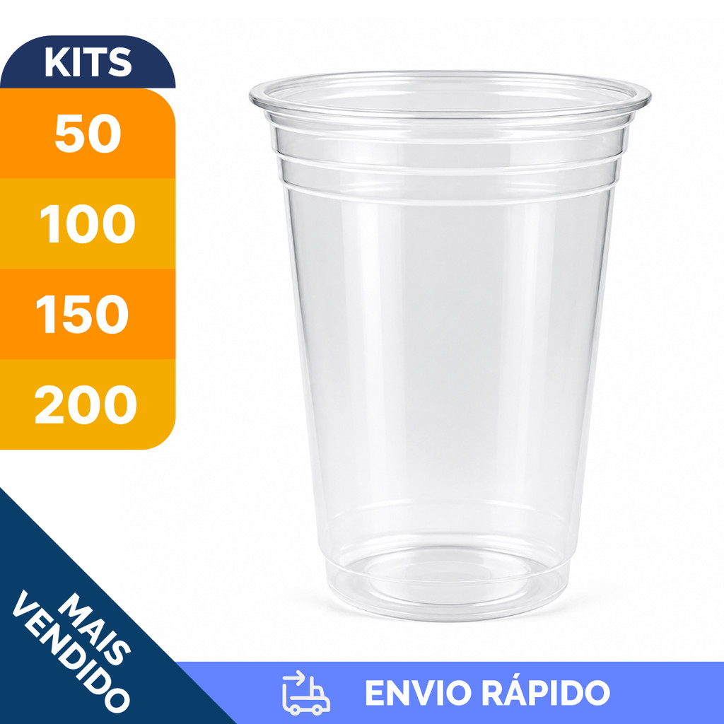 Copo PP Descartável 330ml Transparente Copoplast Para Chopp Refrigerante e Cerveja Kit 50 a 200 Unidades