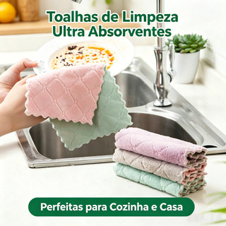 1/5/10 Pcs Super Absorvente Pano De Prato De Microfibra Alta Qualidade / Toalha De Limpez…