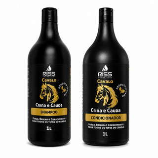Kit Shampoo + Condicionador Crina e Cauda Riss Cosméticos 1L (2x1L)