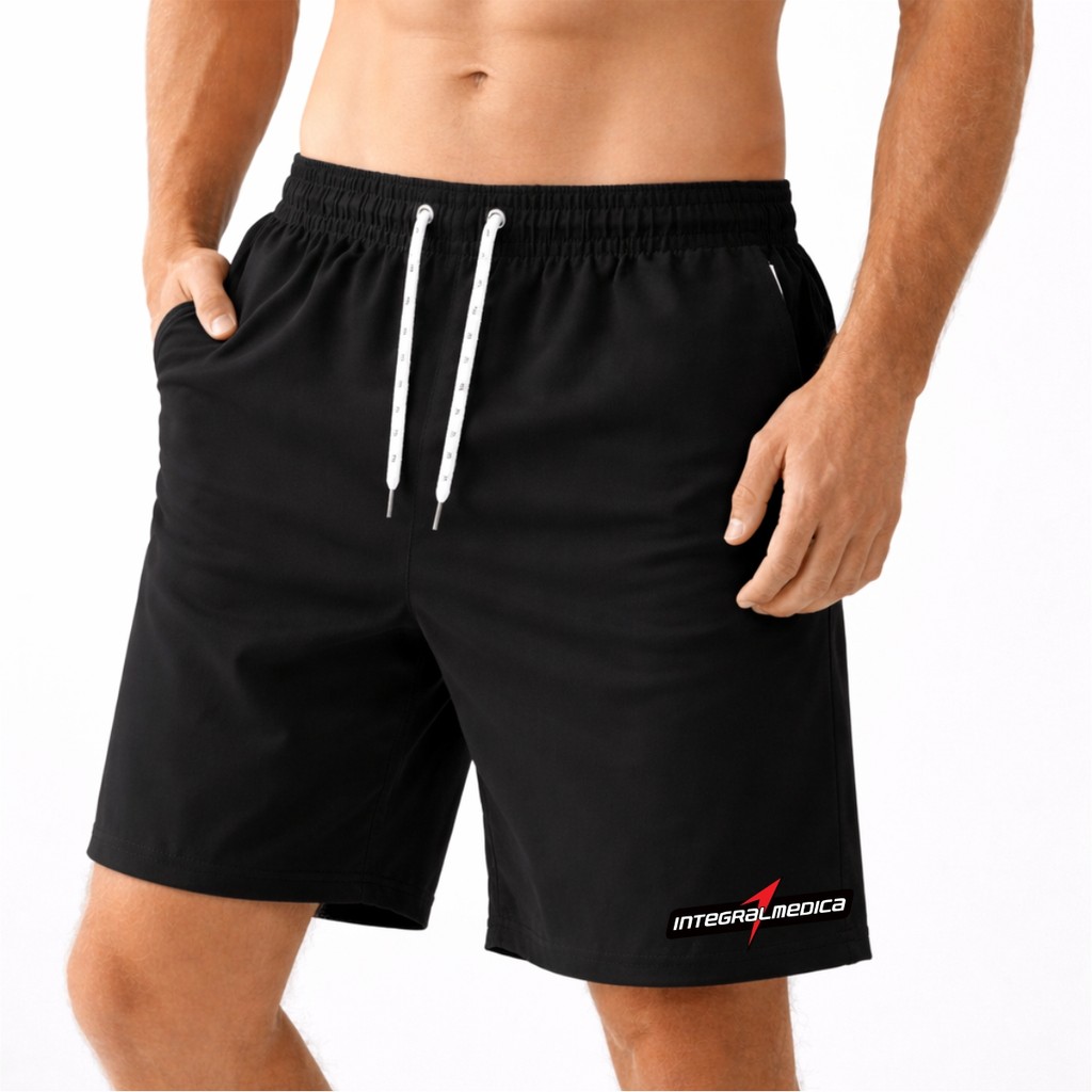 Bermuda Shorts Elastano INTEGRAL Masculina Tactel Treinos Academia Corrida Esportes Confortavel