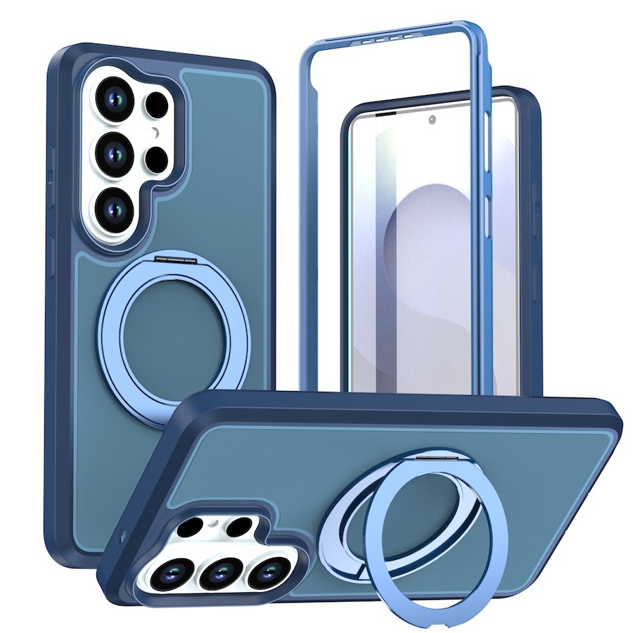 Capa De Telefone Com Suporte Magnético De Luxo Para Samsung S25 S26 FE S26 Plus Ultra A07 A17 A37 A57 A06 A16 A26 A27 A3