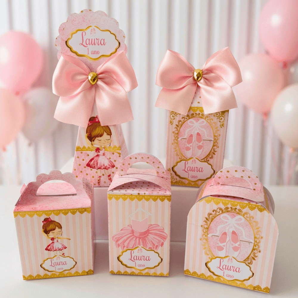 Kit Caixas Bailarina Personalizada PEGUE E MONTE /Lembrancinha de Festa /Aniversário