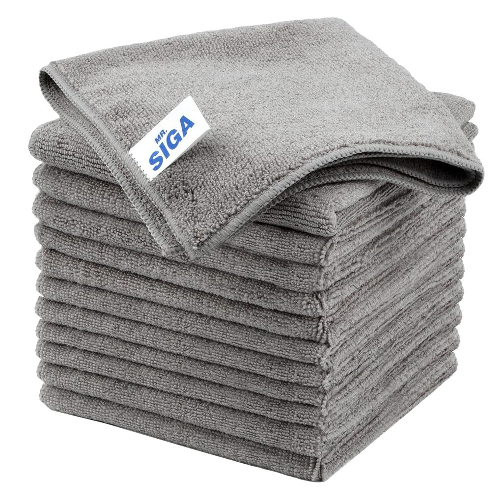 Pano de Limpeza de Microfibra MR.SIGA, toalha de microfibra sem manchas, pacote com 12 peças |     Pano de microfibra mu