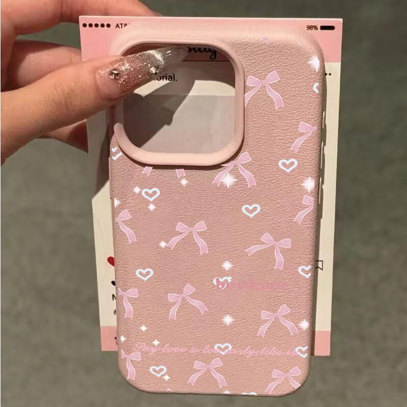 Amor Coração Rosa Bowknot Embalagem Para Samsung Galaxy A57 A37 A27 A07 A36 A26 A55 A15 A25 S26 Ultra S25 S24 S23 FE Plu